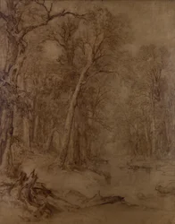 Woodland Brook, esitutkimus, 1859 (seepiaöljy kankaalle)